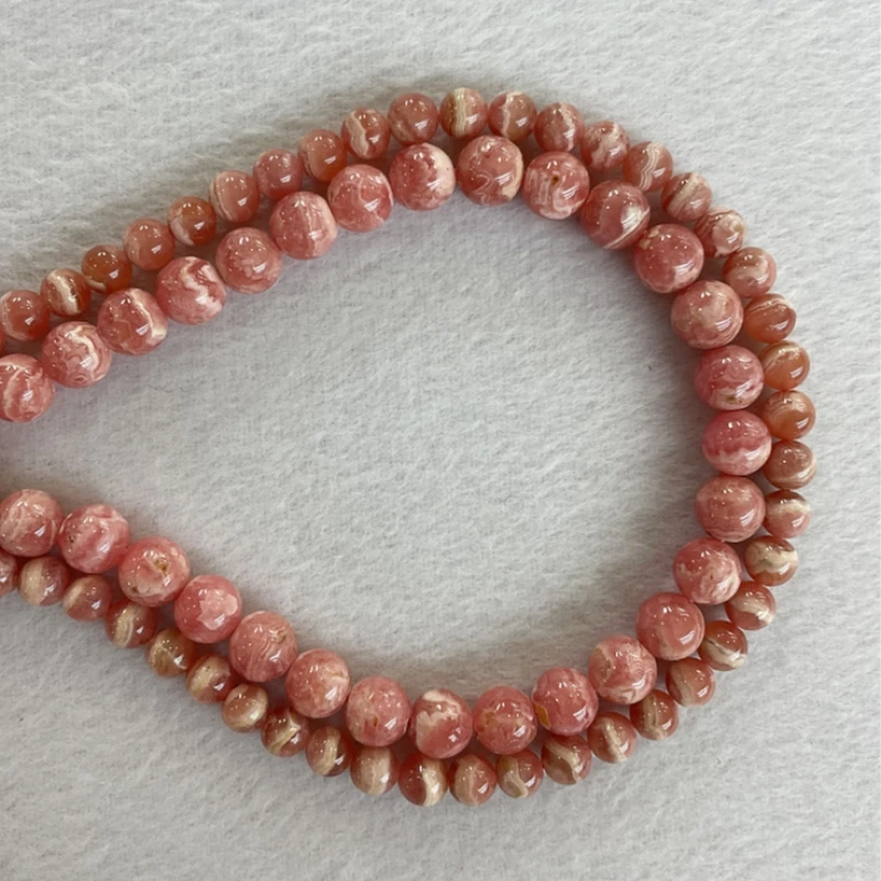 AAAAA Natural Gemstone Beads Rhodochrosite Round Shape Loose Beads DIY Bracelet Necklace Jewelry Making Loose Gemstone