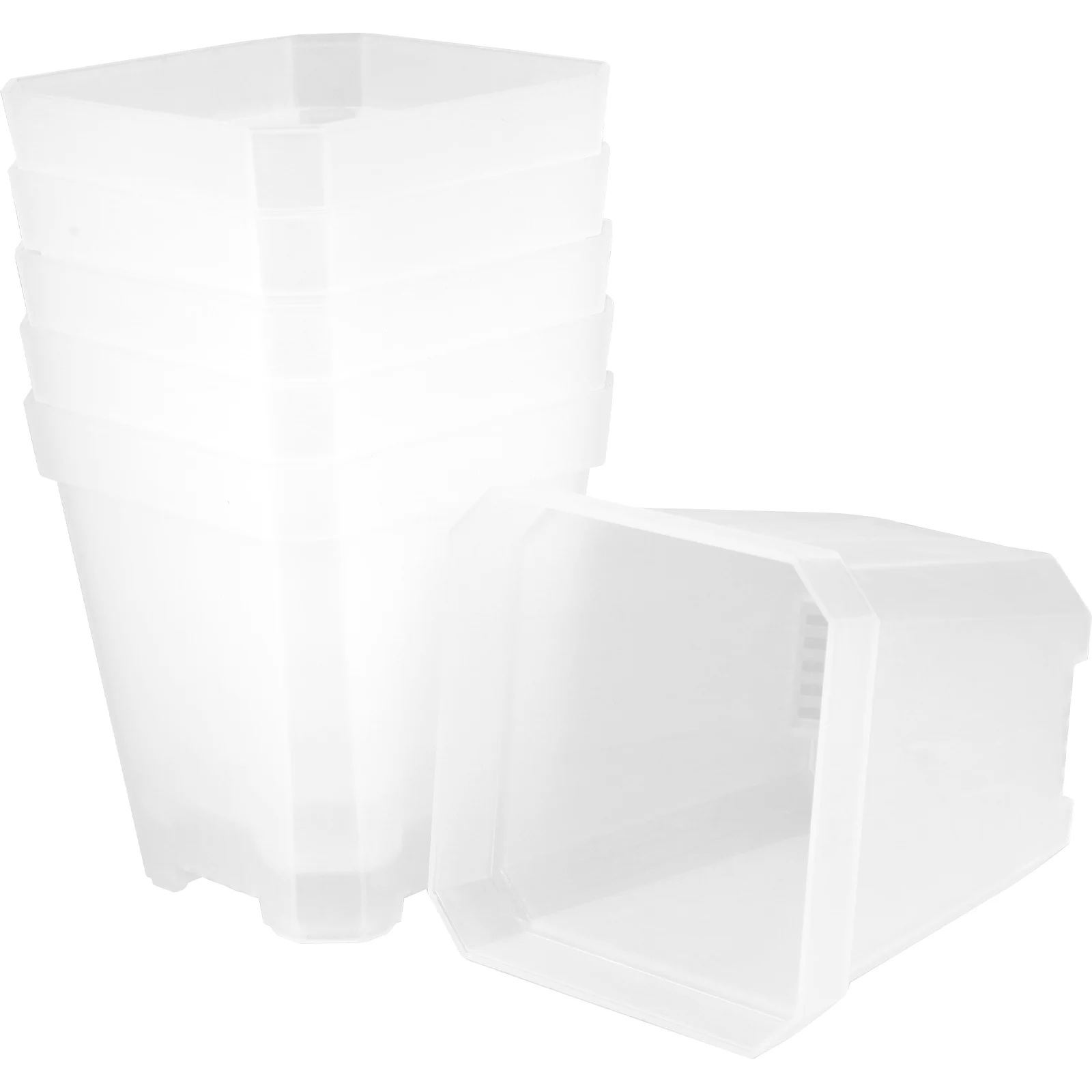 24 قطعة أواني الحضانة المربعة أواني نباتات بلاستيكية شفافة مزارعي الحضانة الصغيرة قابلة لإعادة الاستخدام لزهور الخضروات ديكور المنزل الداخلي