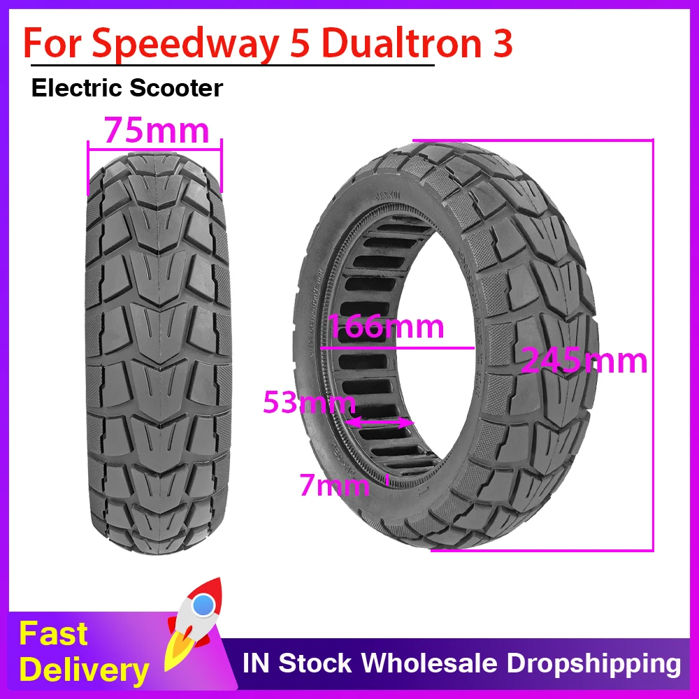 10 Inch 10x2.75 Solid Tire 85/65-6.5 for Speedway 5 Dualtron 3 Electric Scooter Non-Pneumatic Tyre for Kugoo G-Booster G2 Pro