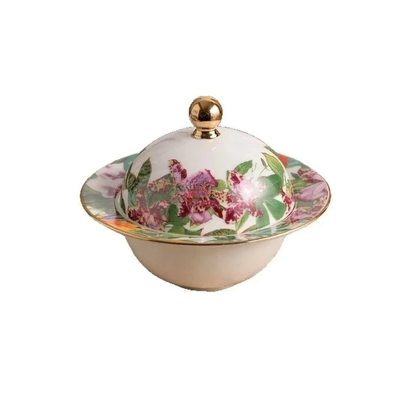 

Tropical Rainforest Series Oval Lace Fish Plate Serving Plate Jewelry Storage Plate Stew Cup Flower Ceramic Carton