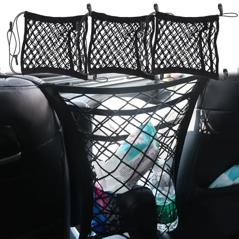 고탄성 이중 3층 후크 화물망 수하물 자동차 액세서리 오토바이 헬멧 보관망 후방 트렁크 가방 보관망