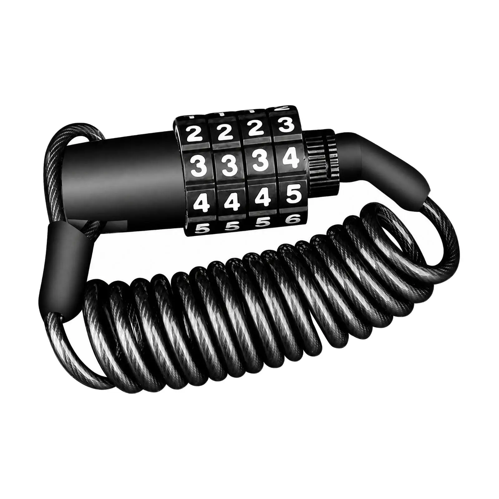 High Security Bike Cable Lock Keyless Coil Wire Lock Anti Theft for Bicycle Electric Scooter Helmet Commute