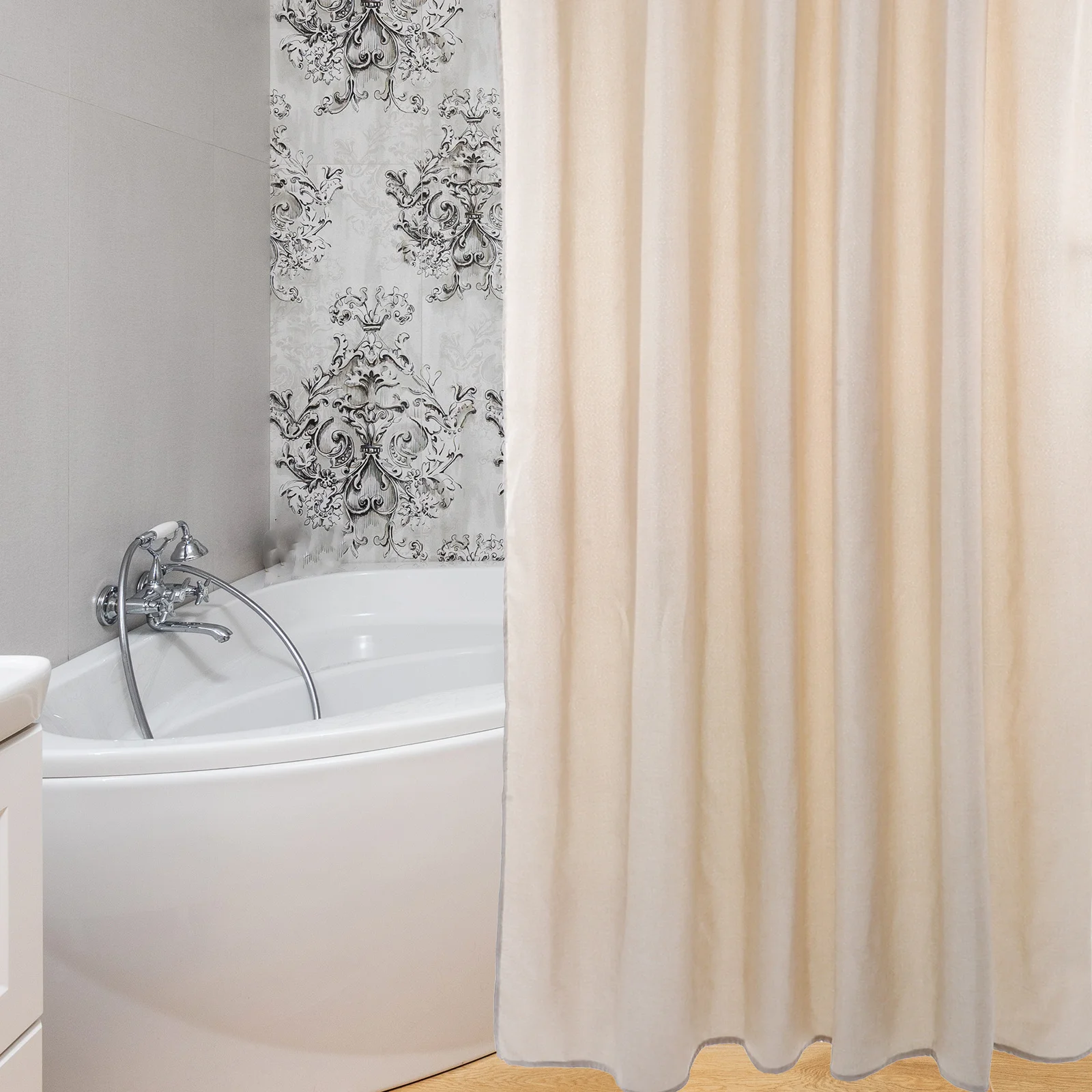 

Plain Linen Shower Curtain Waterproof Reusable Bathroom Accessory for Hotels Dorms Homes Waterproof Shower Curtain