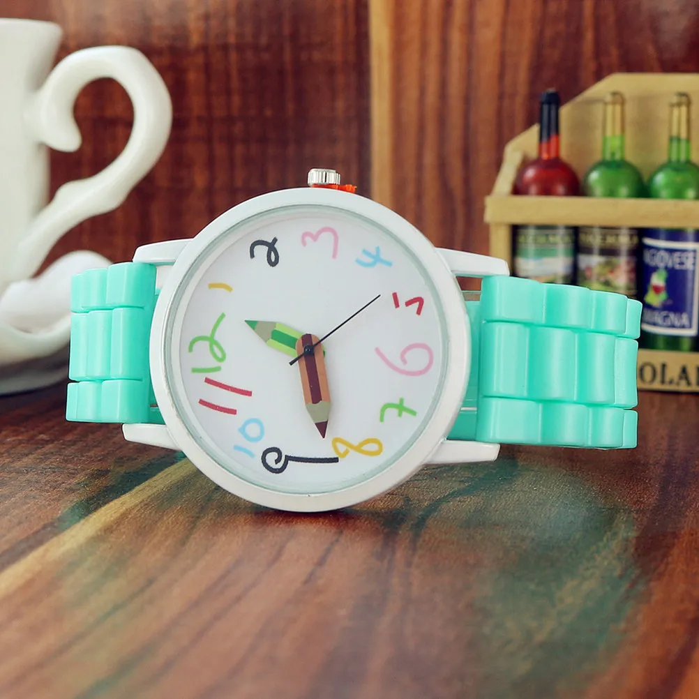 

1 шт. цифровые часы-карандаш с мультяшным дизайном, силиконовым ремешком и прочным корпусом из сплава, идеальный подарок на день рождения