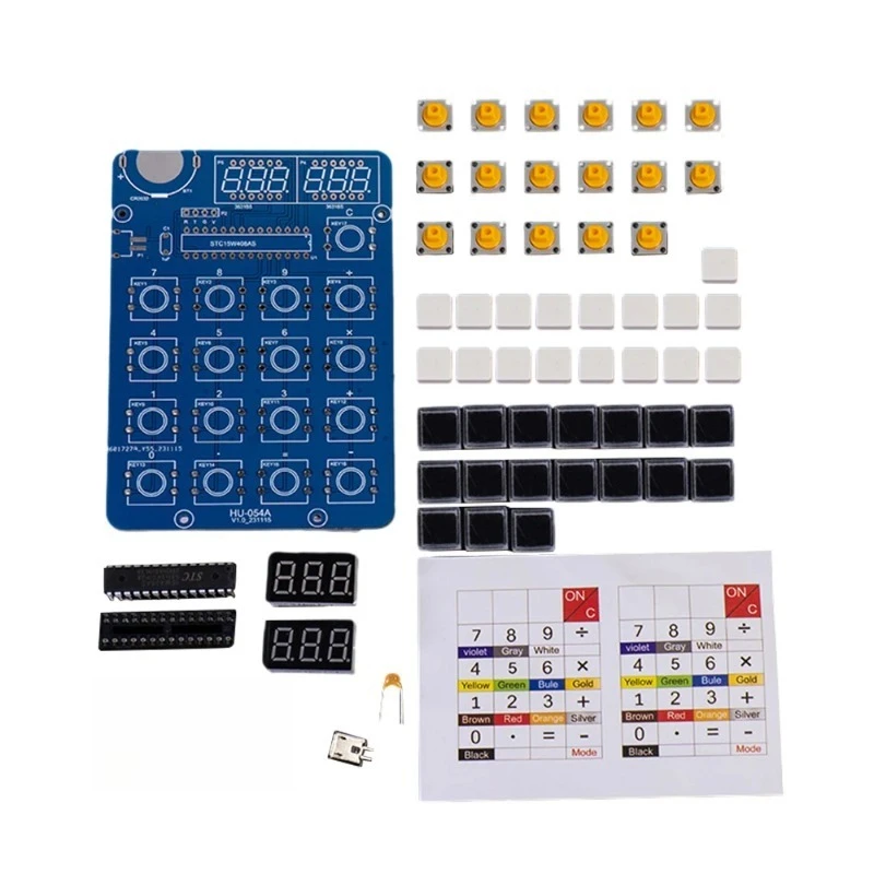 آلة حاسبة لتقوم بها بنفسك عدة وحدة 51 شريحة واحدة لحام الحواسيب الصغيرة ممارسة أنبوب عرض ملحق رقمي بدون بطارية #6