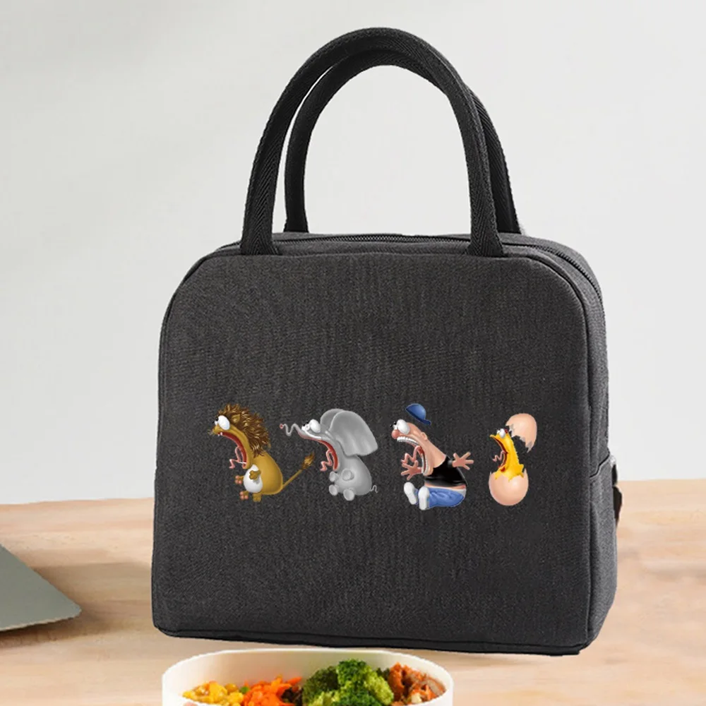 Borse per il pranzo Borsa termica Borsa termica portatile Scatola termica in tela Contenitore per alimenti freddi Scuola Picnic Uomo Donna Bambini