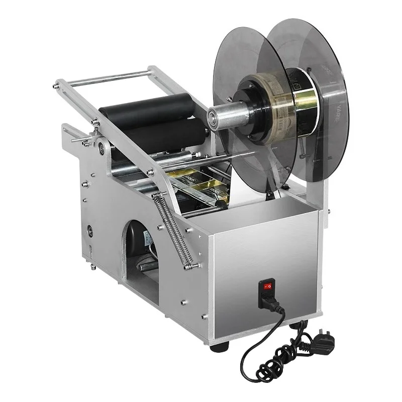 

semi-automatic round bottle labeling machine glass bottle plastic mineral water bottle manual self-adhesive labeling machine