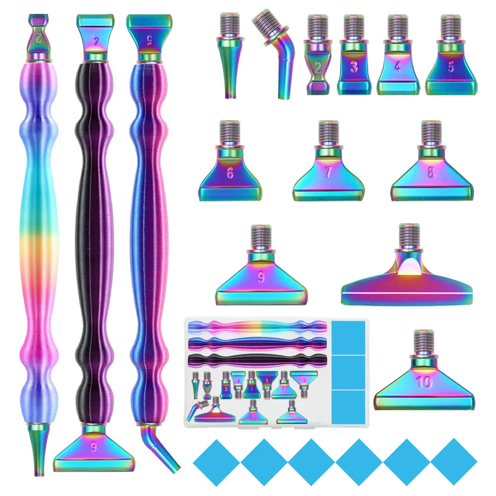 

21 PCS Diamond Painting Thread Point Drill Pen Set With Metal Alloy Pen Tips Glue Clay DIY Diamond Embroidery Tool Accessories