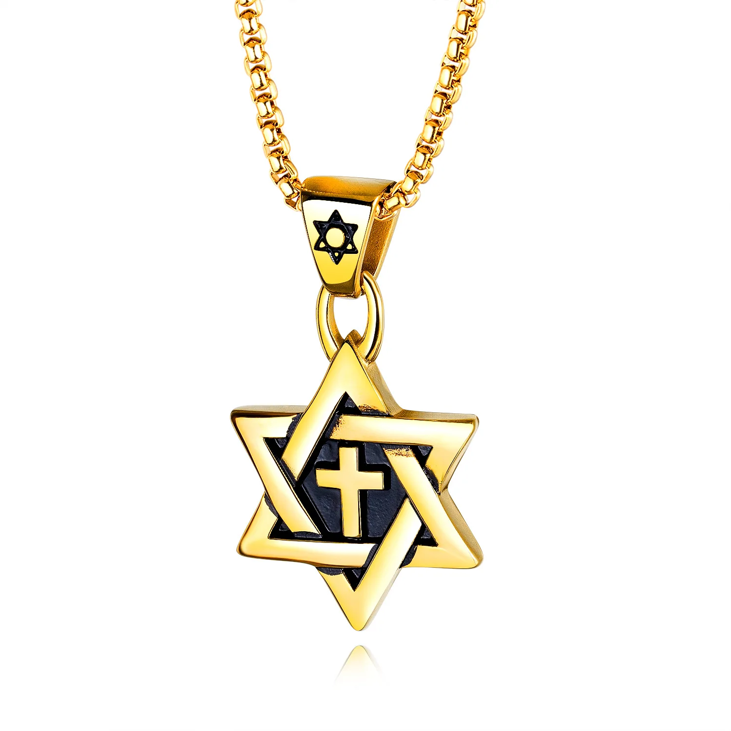 Religious Necklace Jewish David Of Star Pendant Vintage Religious Long Chain Israel Jewelry Classic Happy Hanukkah Gift