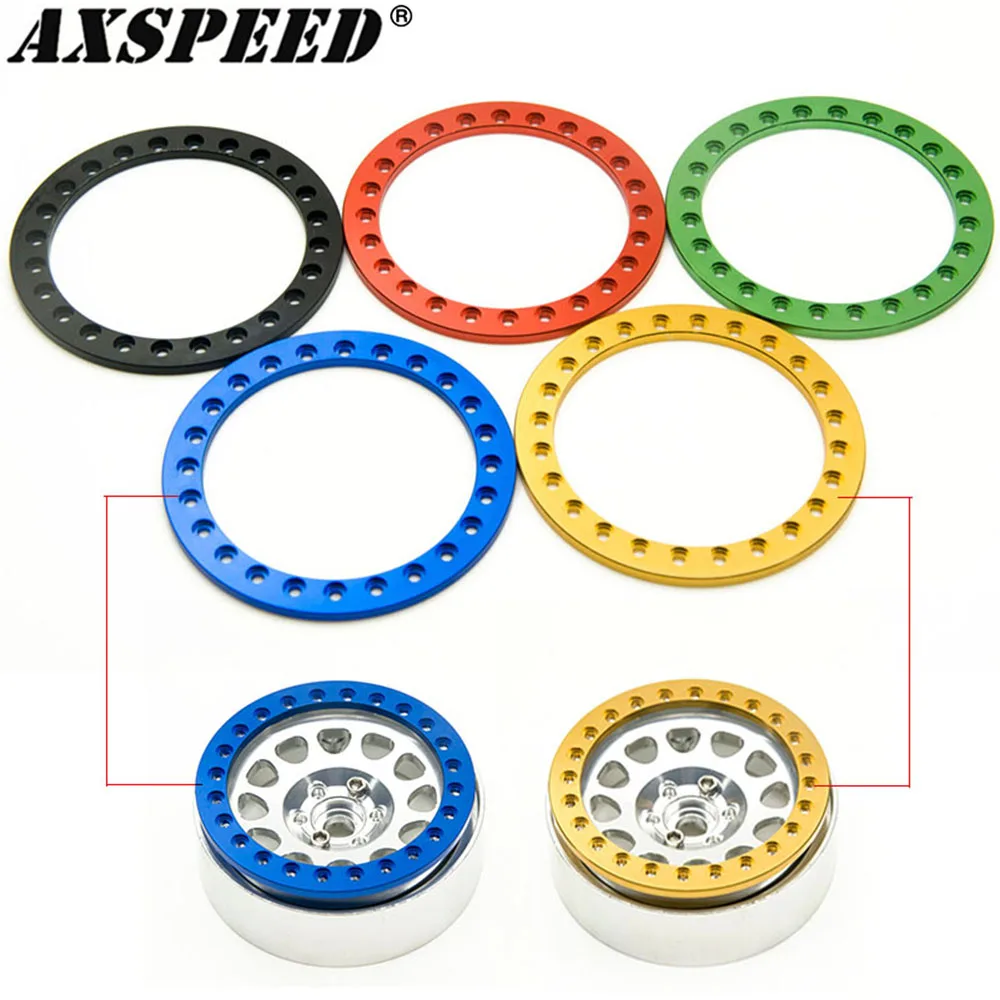 AXSPEED 4PCS CNC Aluminum Wheel Outer Beadlock Ring for 1.9\