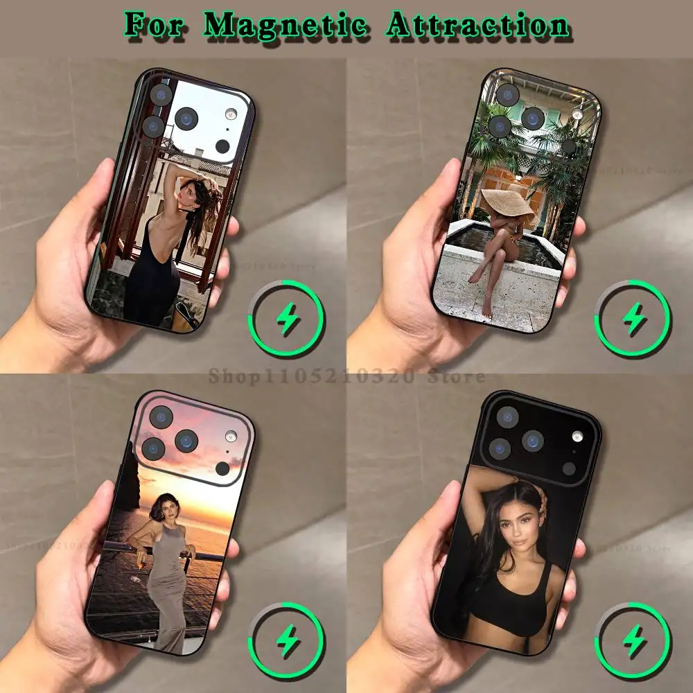 

K-Kylie Jenner Phone Case For iPhone 17,16,15,14,13,12,11,Pro,Max,Plus,E,Air,Mini Magnetic Magsafe Frosted Clear