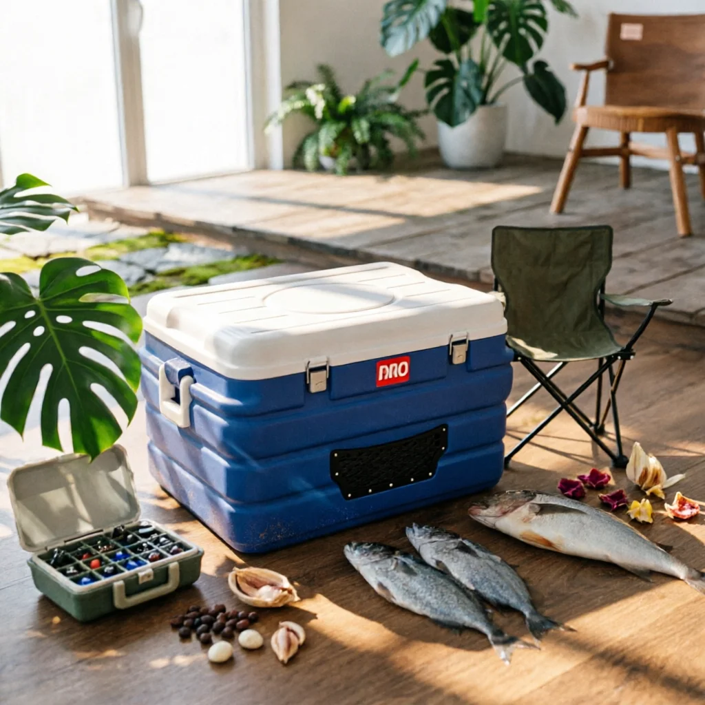 Wheeled Cooler Rolling Cooler with Wheels Hard Chiller with Wheels Sturdy Ice Chest Secure for Campers, Camping, Fishing