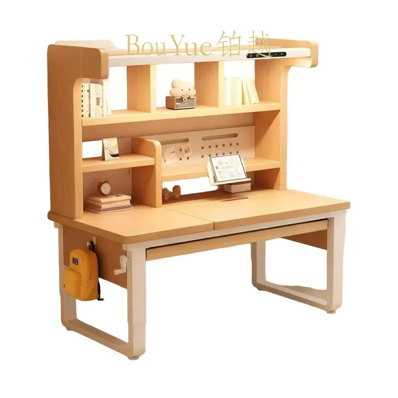 Adjustable Kids Study Desk Hand Crank Lift Table for Primary School Students Ergonomic Writing Desk Home Furniture