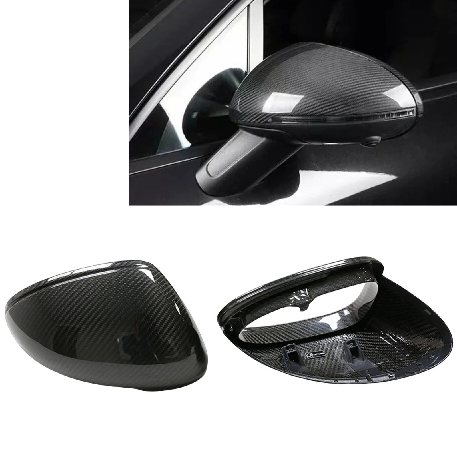 2PCS Mirror Cover Car Exterior Rear View Cap Rearview Shell For Porsche Macan 2014-2023