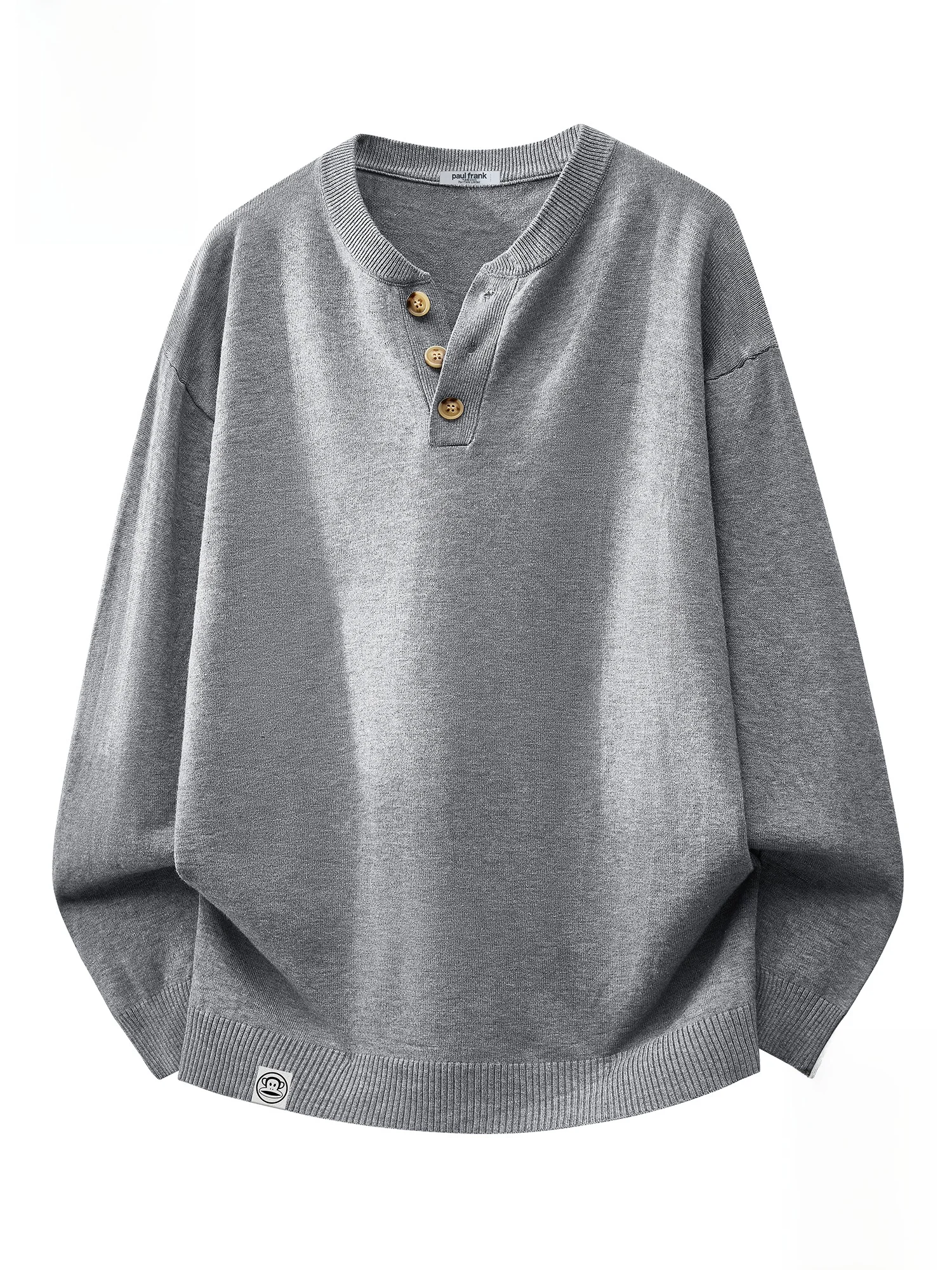 

PaulFrank Large-Mouth Monkey Henry Collar Knitwear Men's Casual Loose Lazy Sweater Autumn New Sle Soft Pure Color Winter Warm