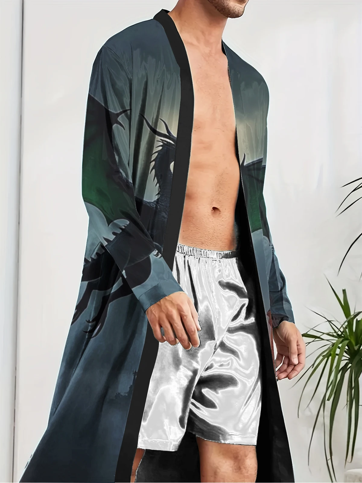 

1pcs Men's Robes 2026 Spring/Summer Graphic 3D Printed Funny pajamas sleepwear robe Breathable Bathrobe man Sleepwear
