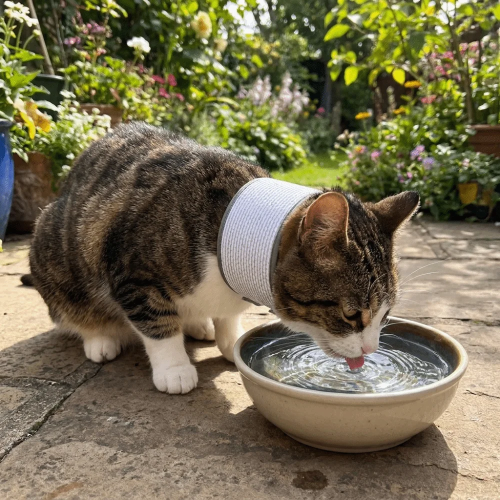 Adjustable Cat Recovery Collar Breathable Comfortable Dog Neck Support Collar Soft Pet Wound Recovery Collar Taking a Shower