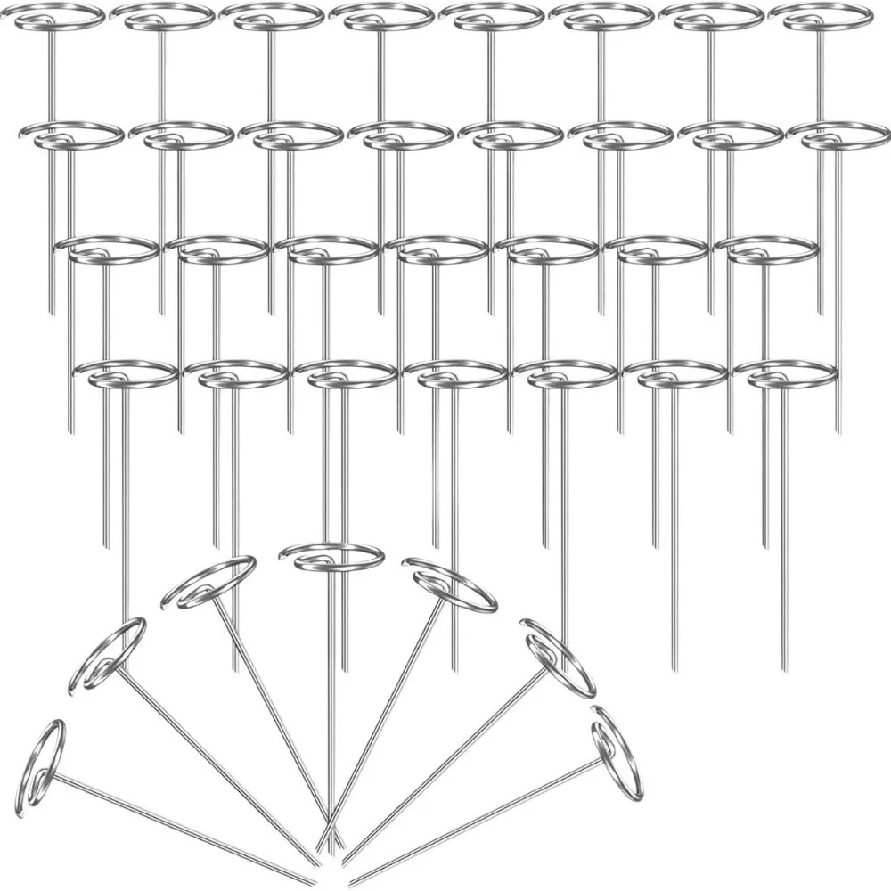 50Pcs G-Type Ground Stakes Reusable Heavy Duty Weed Barrier Fabric Stakes Multi-functional Portable Ground Pegs Tent Securing