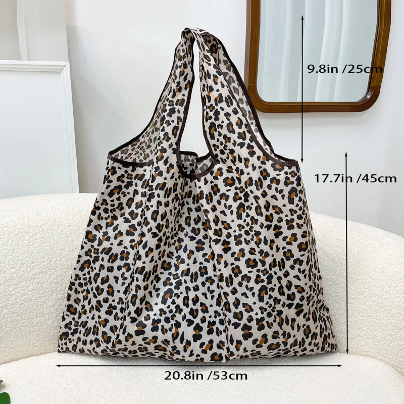 New Printing Large Reusable Grocery Shopping Bag Ladies Tote 50lb Fashion Pocket Shoulder Bag Foldable Eco Bag Washable Travel