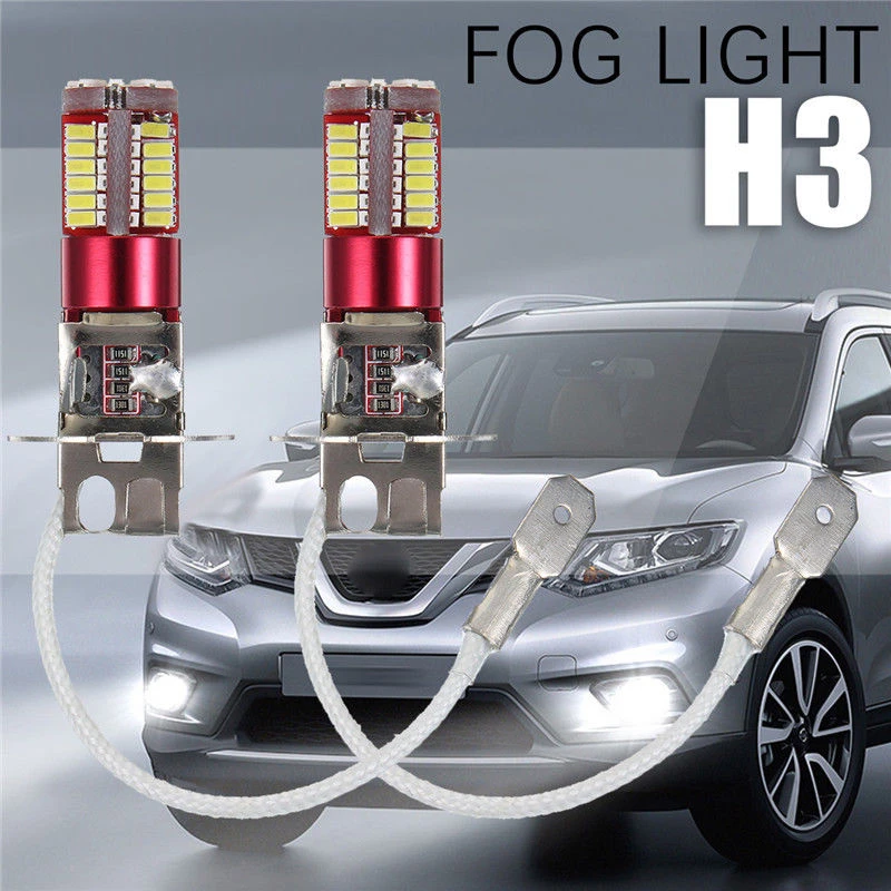 New 2pcs H3 3014 57SMD LED Car Front Fog Light Driving Lamp Bulb White