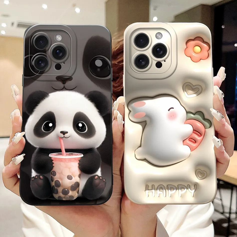 For iPhone 15 Pro Max Cute Funny Cartoon Case Soft Silicone Protective Cover For iPhone15 15Pro 15 Pro Max Shockproof Phone Case