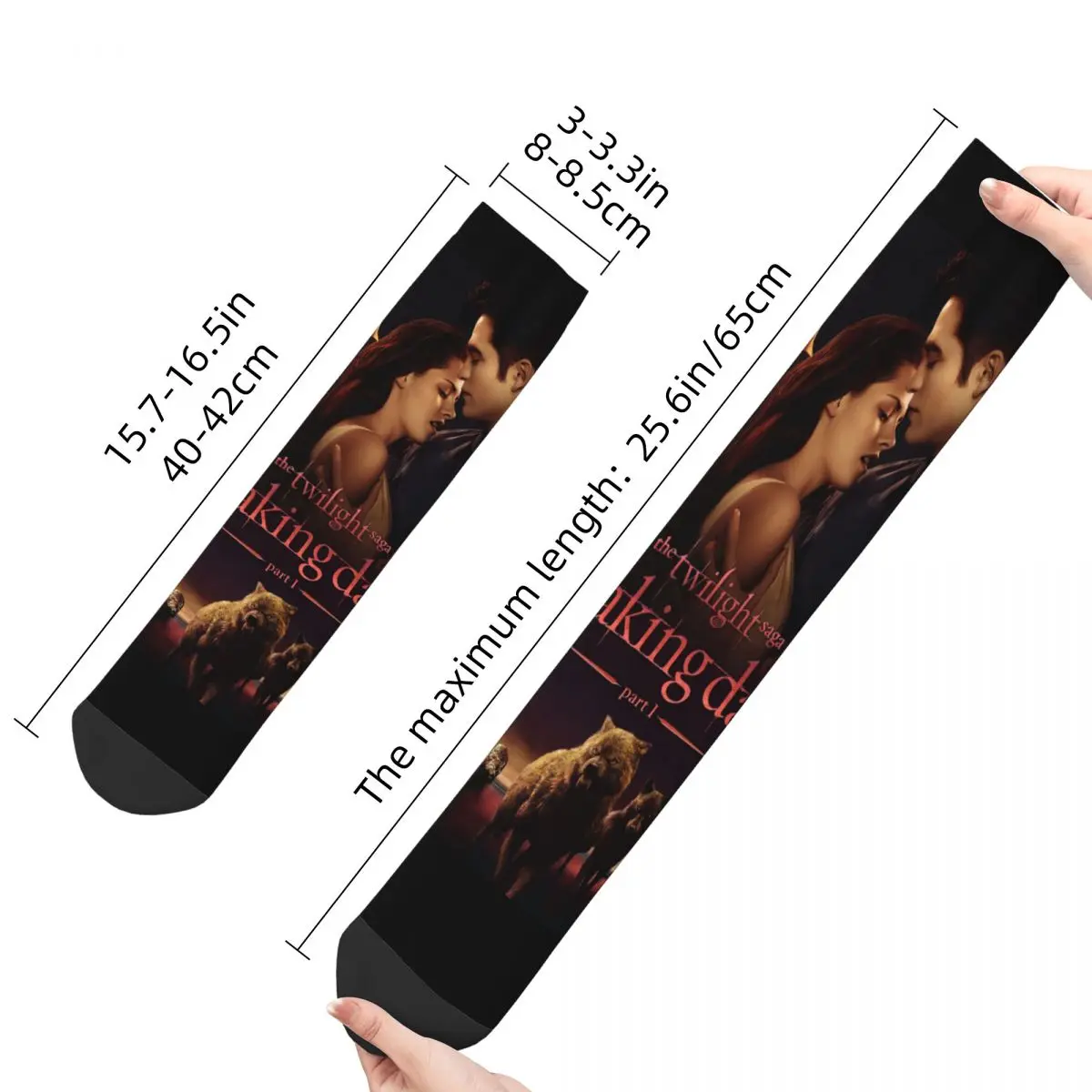 Calcetines de baloncesto informales Edward Bella Jacob Black The Twilight Saga Breaking Dawn calcetines de tubo medio de poliéster para Unisex antideslizantes