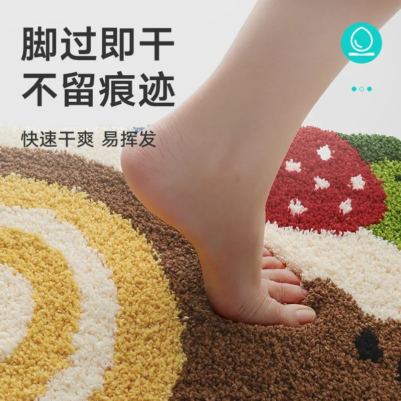 Bathroom Mat, Cartoon Cute Style, Household Bathroom Absorbent Foot Pad, Anti Slip Mat At The Toilet Door, Thick Bathroom Carpet