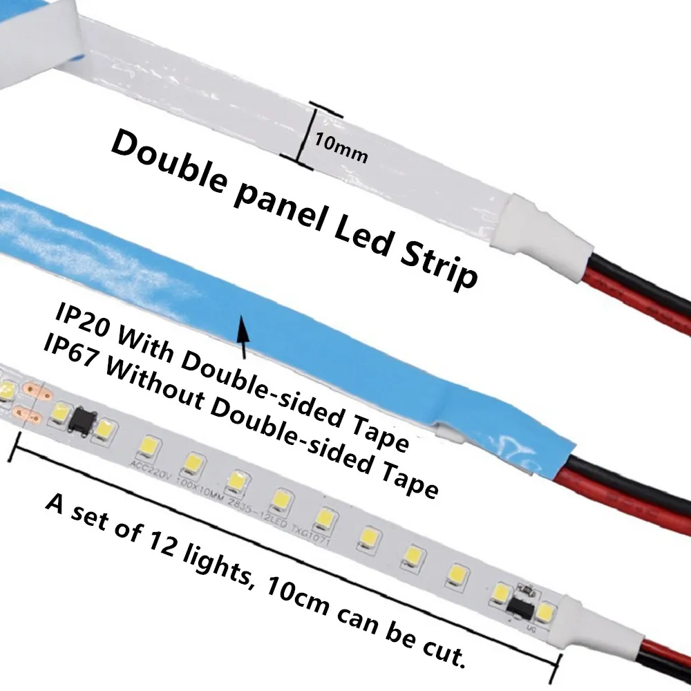 AC 220V Led Strip Light 2835 120LEDs/M 5M 10M 20M IP20 IP65 Waterproof White Warm White Natural LED Tape For Decoration Room