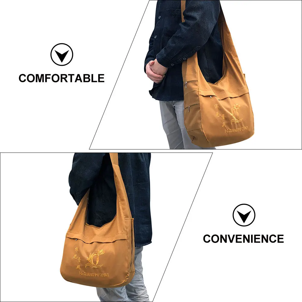 

Sling Bag Large Capacity Delicate Fabric Crossbody Pouch for Women Daily Use Monk Organizer Ethnic Style Cloth Pouch