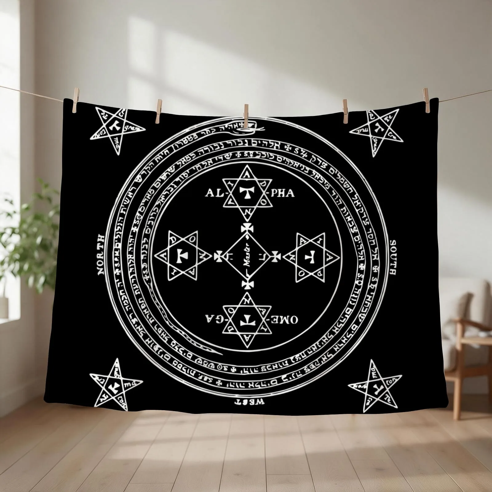 SUMMONING CIRCLE - WHITE / BLACK Throw Blanket Designers Moving Fashion Sofas Baby Blankets