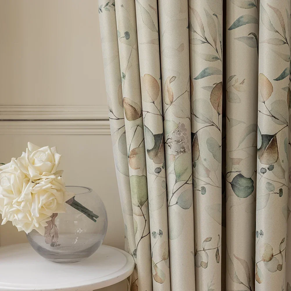 NAPEARL Village Style Printed Curtain Window Shading Floral Curtain for Living Room Bedroom Home Decor 1PC