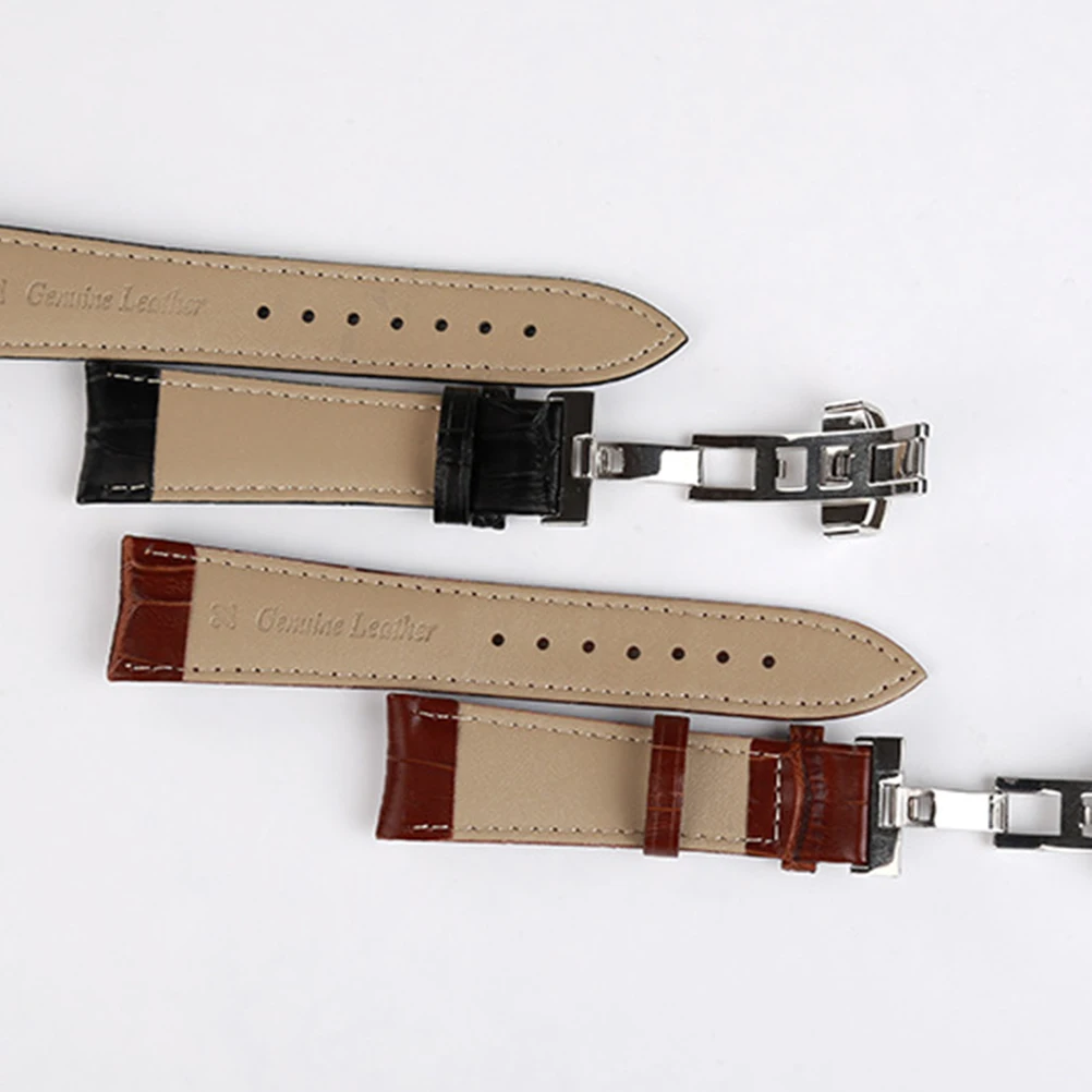 

Watch Replacement Watchb Strap Brown Unisex Fashion Butterfly Buckle Comfortable Breathable