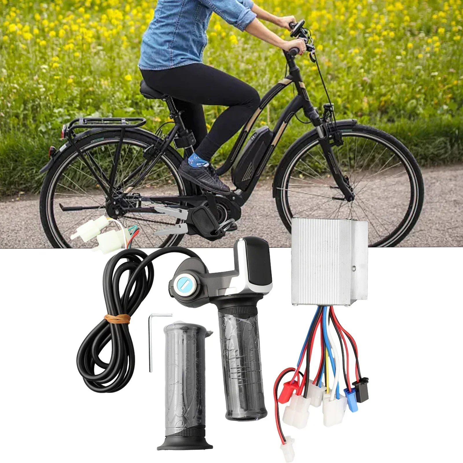 

EBike Brushed Controller Throttle Grip 24V36V48V 250W350W500W1000W For Bicycle Electric Scooter Motor Accessories