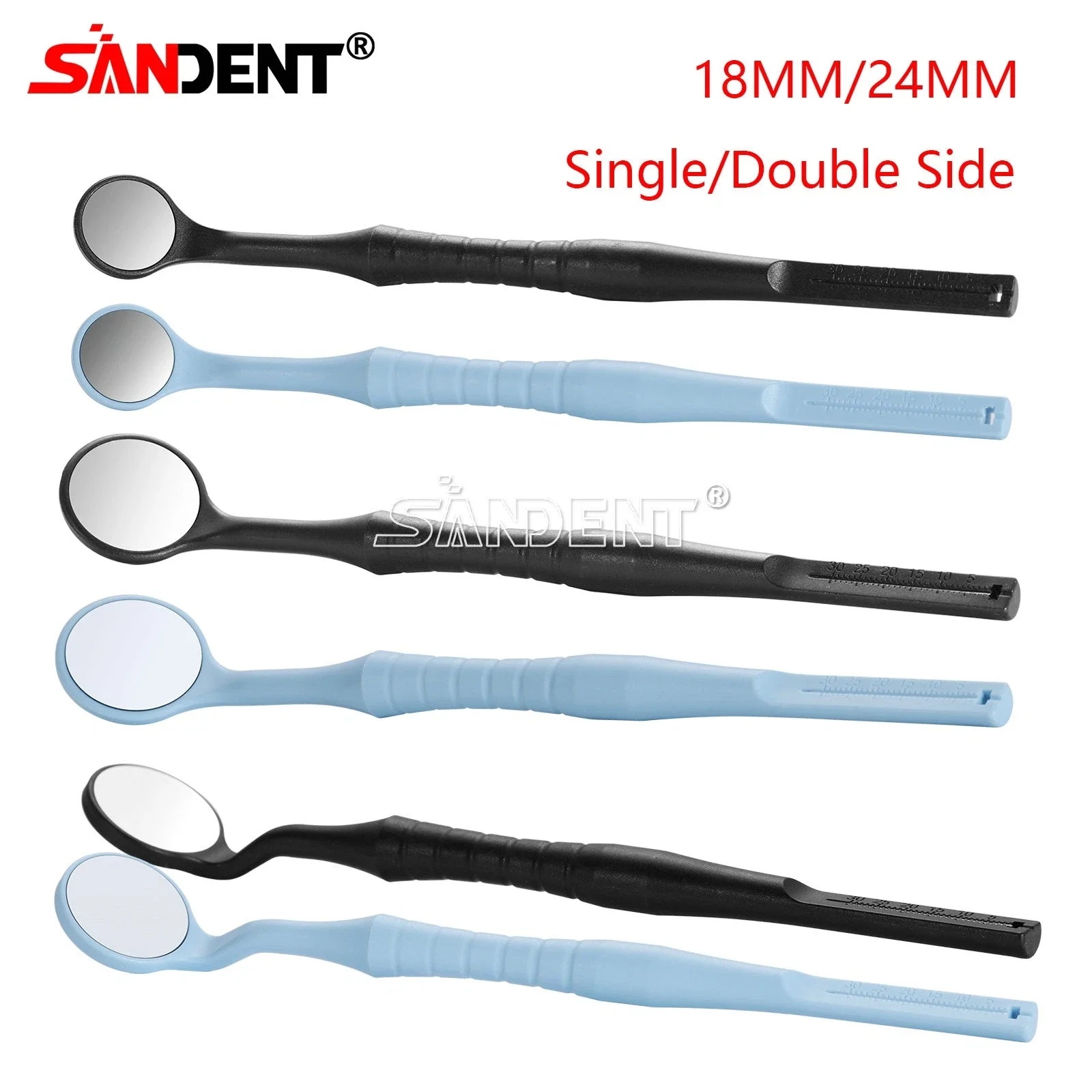 

Зеркало стоматологическое с пластиковой ручкой, одностороннее/двустороннее, 18/24 мм, стоматологические инструменты