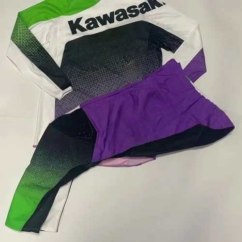 

Комплект для мотокросса Kawasaki 2025: Джерси и брюки для детей, быстросохнущий молодежный внедорожный гоночный костюм, экипировка для эндуро, комбинация для гонщиков