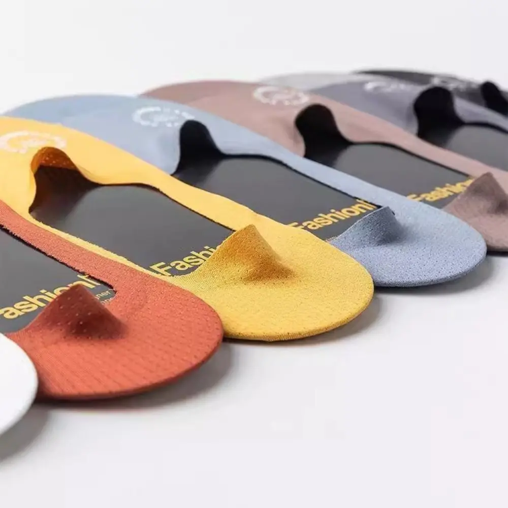 7 пар сетчатых мужских невидимых коротких носков с низким вырезом, однотонные носки-лодочки из ледяного шелка, дышащие короткие чулочно-носочные изделия, летние тонкие носки