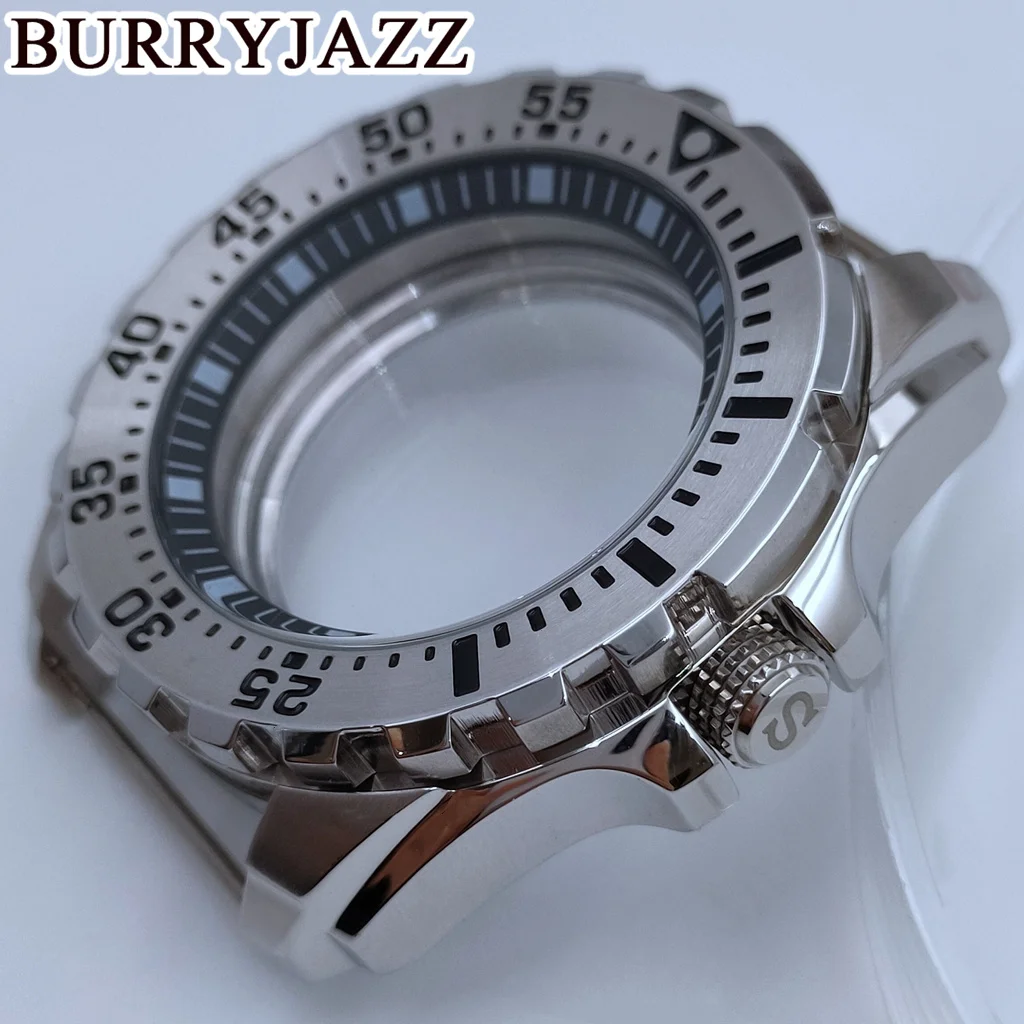 BURRYJAZZ 44mm NH35 NH36 NH34 NH38 NH39 NH70 NH72 Watch Case Waterproof Black Orange Green Ring