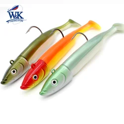 150g 18.5cm Trolling Soft Bait with 120g Jig Head 8/0 Hooks 14.5cm Soft Lures for Tuna Fishing Deep Sea Boat Fishing Shad Lure