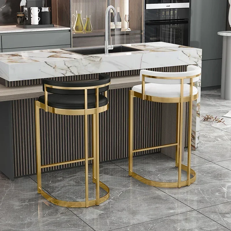 

Luxury Lounge High Chairs Kitchen Bar Counter Nordic Minimalist Stool Kitchen Restaurant Metal Muebles De Cocina Home Furniture