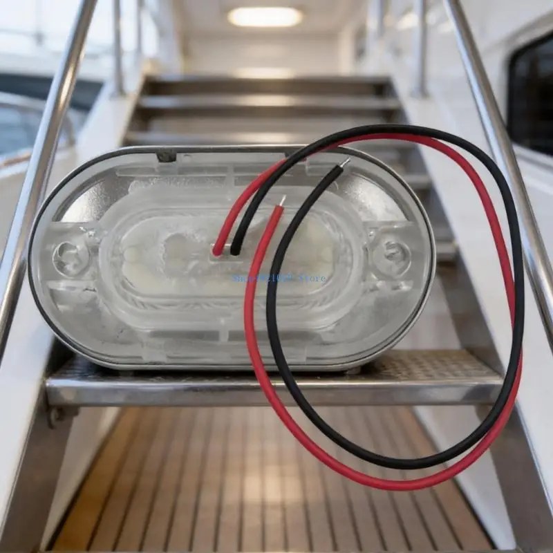 T3LF Pontoon Boat Walkway Courtesy Light with Stainless Steel Housing, Marine Stair Step Light for Deck Guidance and Low Level