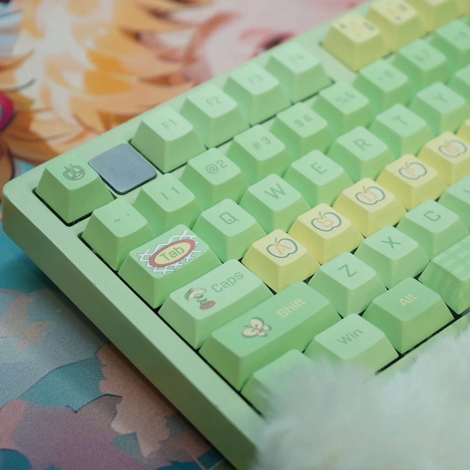 

Theme keycap pbt sublimation original factory height small full set of mechanical keyboard original factory green paradise