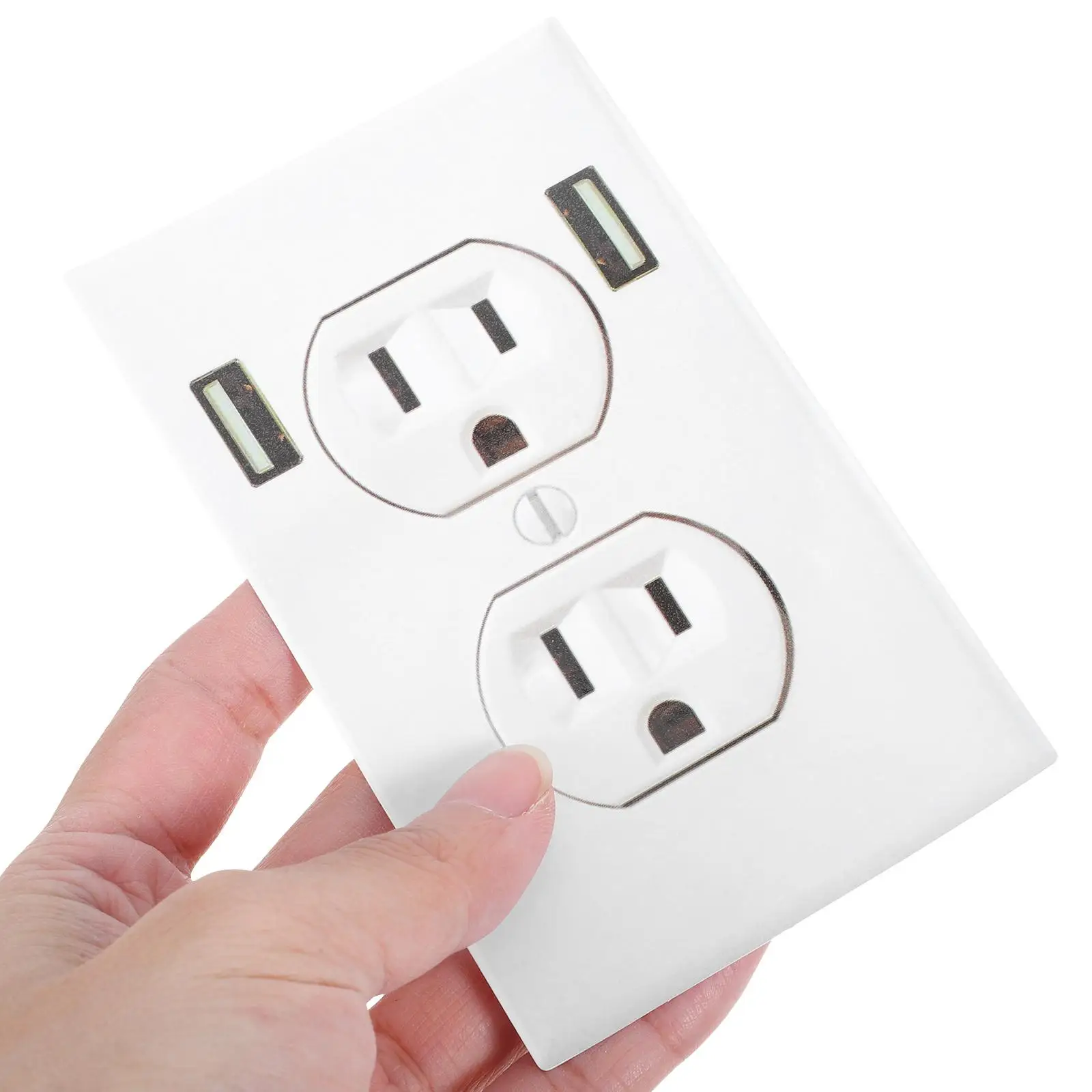 20 Pcs Stickers Simulation Socket Dryer Outlet Duplex Electrical Cover Power Supply Extreme Pranks Receptacle White Work