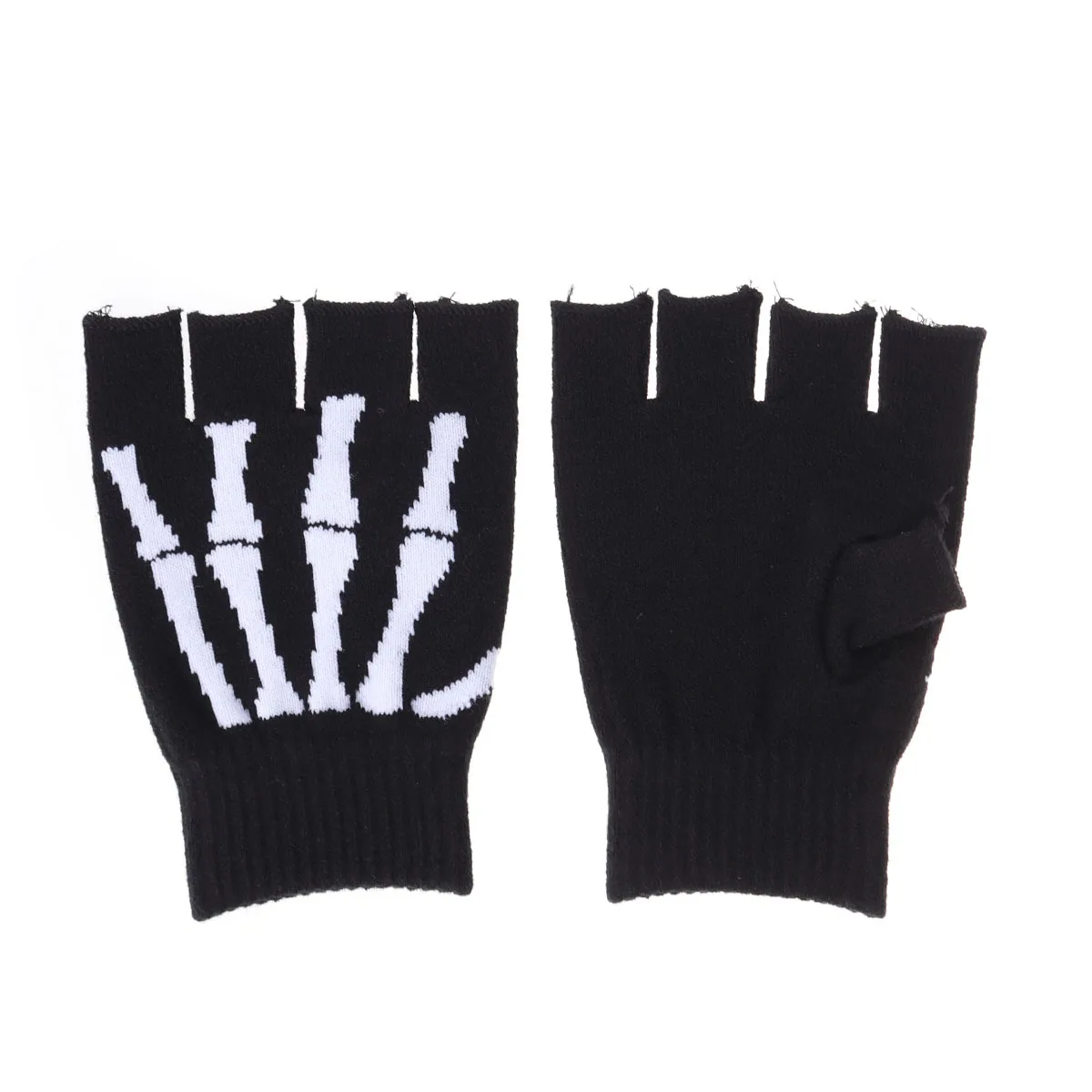 

Bone Gloves Half Finger Knit Design Warm Anti-Slip For Cycling Outdoor Sports Riding Finger Knit Gloves Fitness