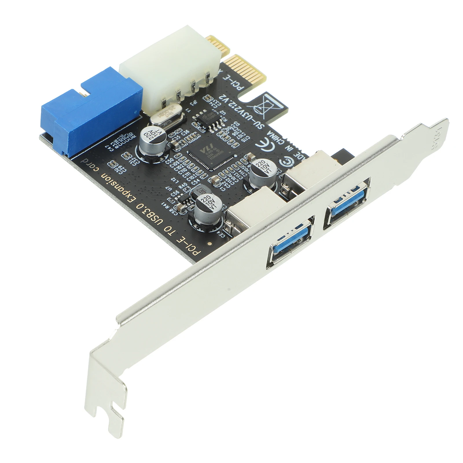 

USB3.0 Expansion PCI E 2 Port Adapter Front 20pin Interface Computer USB Internal Hub Express Computer Usb Expansion Cards Cards