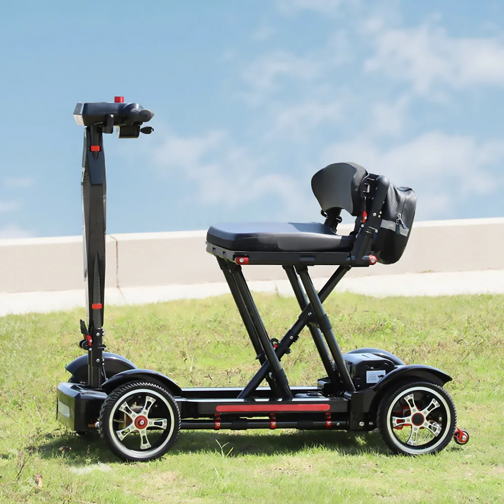 

Heavy Foldable 4 Wheels Mobility Scooter 265LBS Capacity 200W Motor All-Terrain Tires
