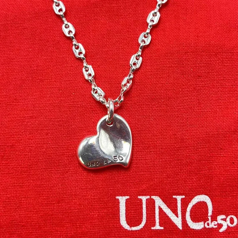 Luxury 2023 UNOde50 New European and American Bestselling Fashion Trend Exquisite Heart Necklace Women's Jewelry Gift Bag