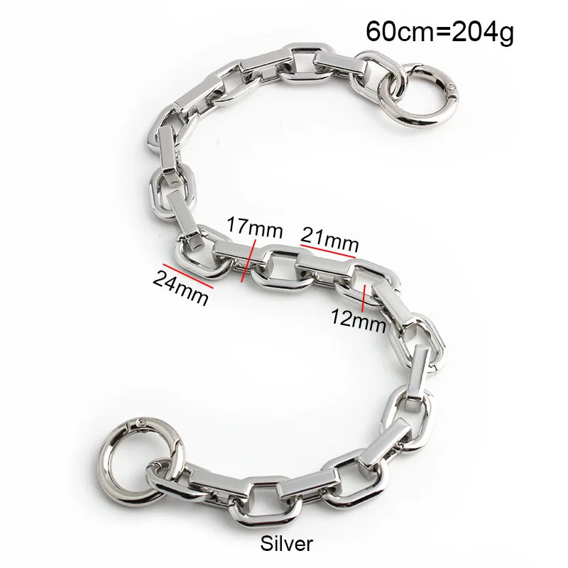 1PCS 10MM 11MM 12MM 30-120CM Fashion Metal Chains For DIY Bags Strap Crossbody Handbags Purse Shoulder Handles Belt Accessories