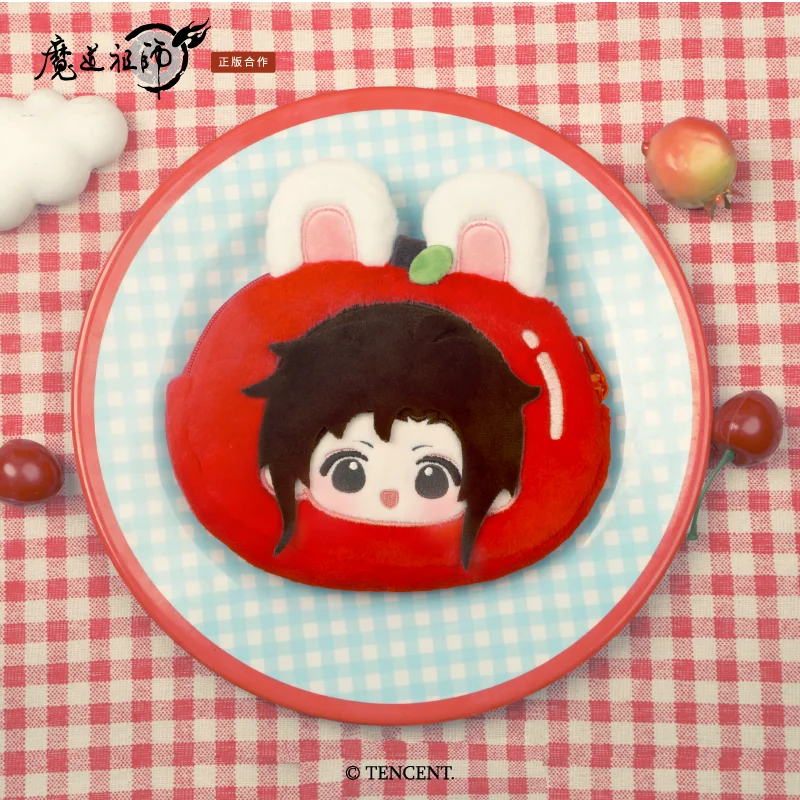 Hot Anime Mo Dao Zu Shi Original Wei Wuxian Lan Wangji Kawaii Rabbit Red Apple Series Soft Coin Purse Wallets Fans Gift Toy