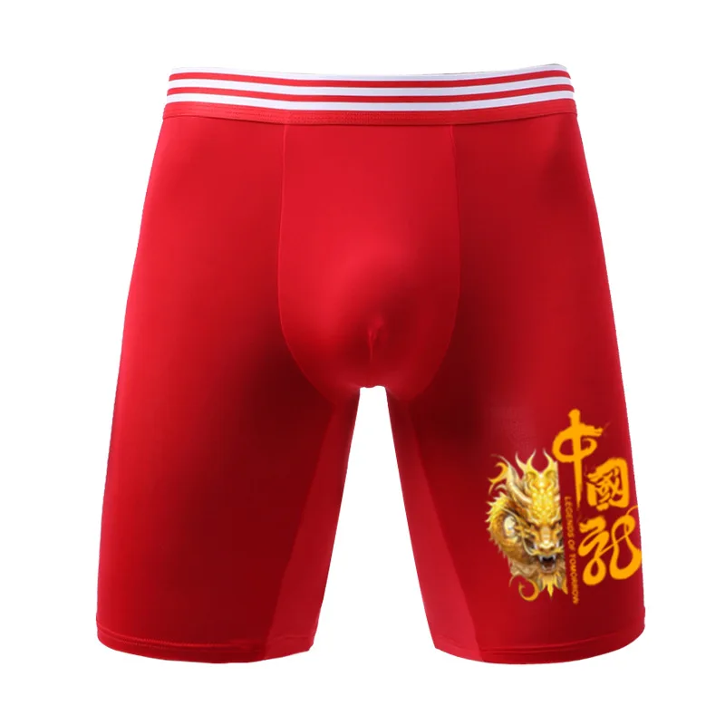 Große Männer Unterwäsche Boxershorts homme Eis Seide atmungsaktiv sexy Panites Mann drucken u konvexen Beutel Sport lange Bein Unterhose