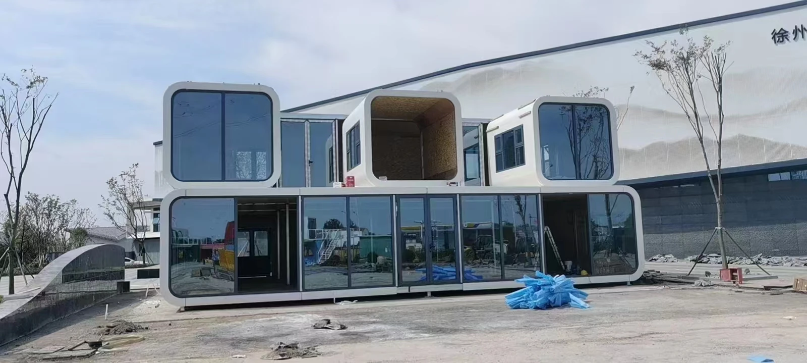 Office Modular Buildings Container Storage GLASS  Street Cafe House Container 20ft Outdoor Prefab Container Office Modular House